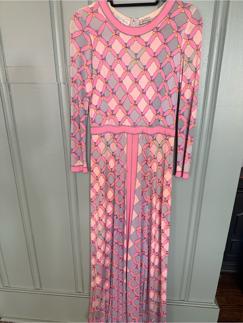 Rare Vintage Averardo Bessi Saks Fifth Avenue Silk Geometric Maxi Dress